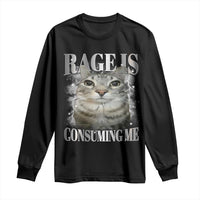 Rage Is Consuming Me Long Sleeve Shirt Funny Silly Cat Memes - Wonder Print Shop