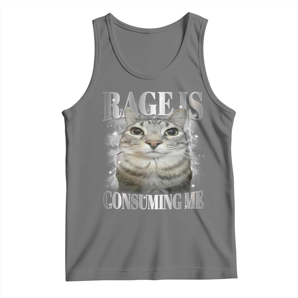 Rage Is Consuming Me Tank Top Funny Silly Cat Memes - Wonder Print Shop