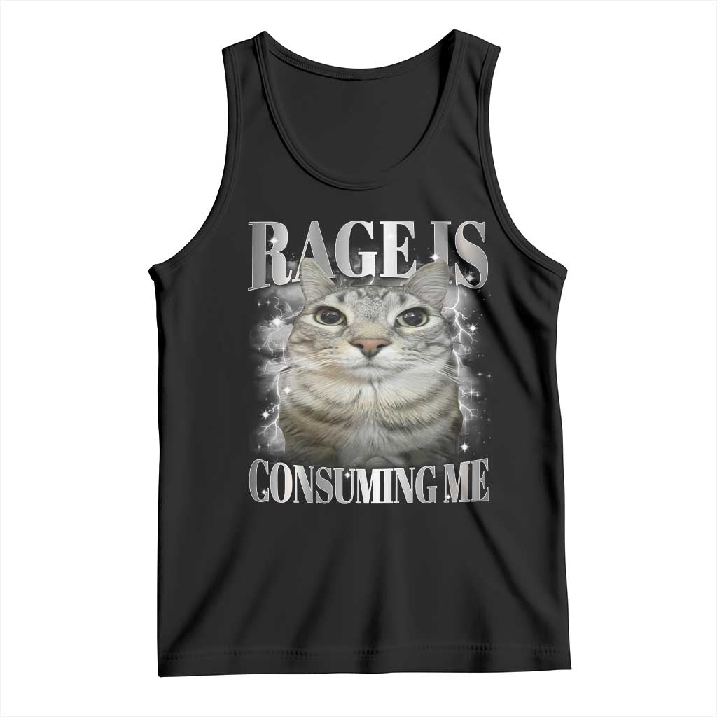 Rage Is Consuming Me Tank Top Funny Silly Cat Memes - Wonder Print Shop