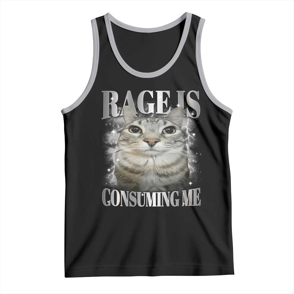 Rage Is Consuming Me Tank Top Funny Silly Cat Memes - Wonder Print Shop