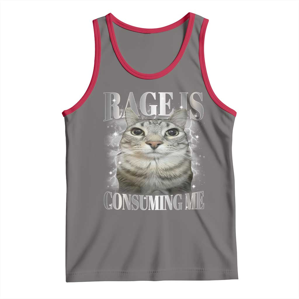 Rage Is Consuming Me Tank Top Funny Silly Cat Memes - Wonder Print Shop