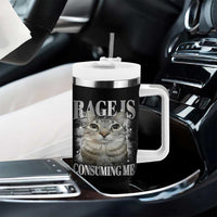 Rage Is Consuming Me Tumbler With Handle Funny Silly Cat Memes - Wonder Print Shop