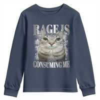 Rage Is Consuming Me Youth Sweatshirt Funny Silly Cat Memes - Wonder Print Shop