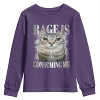 Rage Is Consuming Me Youth Sweatshirt Funny Silly Cat Memes - Wonder Print Shop