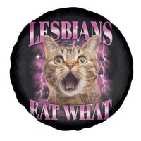 Lesbians Eat What Spare Tire Cover Funny Cat Gay Pride LGBTQ Pun