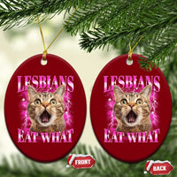 Lesbians Eat What Ceramic Ornament Funny Cat Gay Pride LGBTQ Pun - Wonder Print Shop