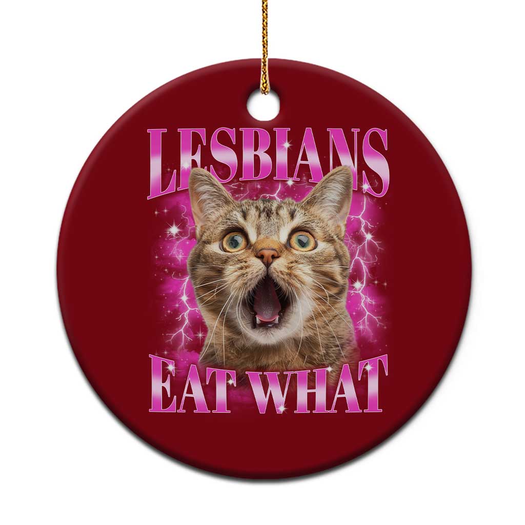 Lesbians Eat What Ceramic Ornament Funny Cat Gay Pride LGBTQ Pun - Wonder Print Shop