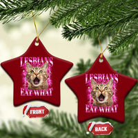Lesbians Eat What Ceramic Ornament Funny Cat Gay Pride LGBTQ Pun - Wonder Print Shop