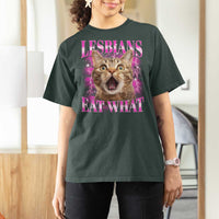 Lesbians Eat What T Shirt For Women Funny Cat Gay Pride LGBTQ Pun