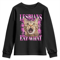 Lesbians Eat What Youth Sweatshirt Funny Cat Gay Pride LGBTQ Pun