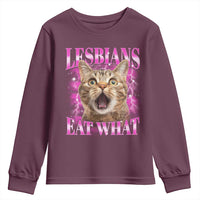 Lesbians Eat What Youth Sweatshirt Funny Cat Gay Pride LGBTQ Pun