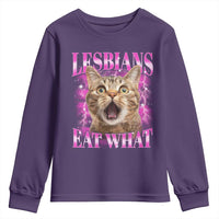 Lesbians Eat What Youth Sweatshirt Funny Cat Gay Pride LGBTQ Pun
