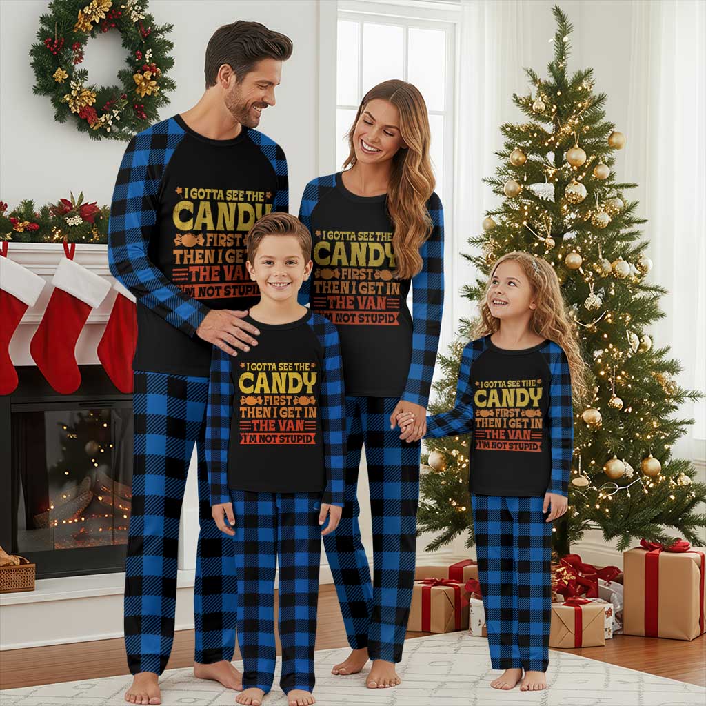 Funny Lollipop Van Gift Plaid Pajama Set Creepy Adult I Gotta See The Candy First I'm Not Stupid - Wonder Print Shop