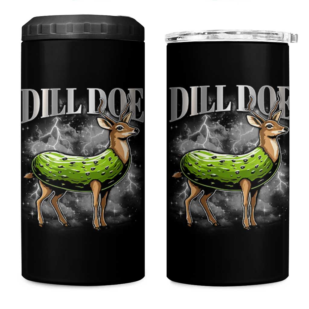 Dill Doe 4 in 1 Can Cooler Tumbler Funny Adult Humor Pickle Deer Bootleg Graphic 90s - Wonder Print Shop