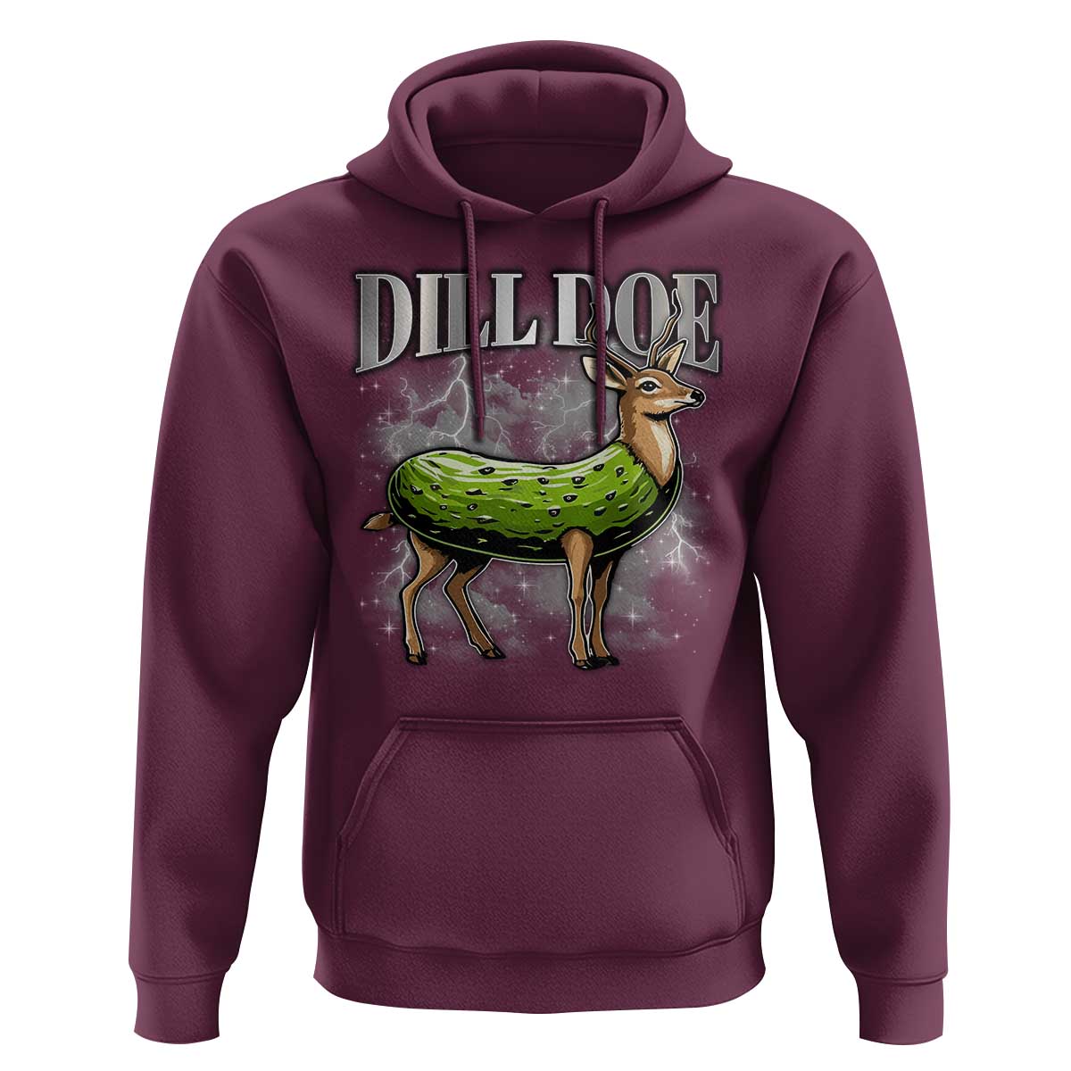 Dill Doe Hoodie Funny Adult Humor Pickle Deer Bootleg Graphic 90s - Wonder Print Shop