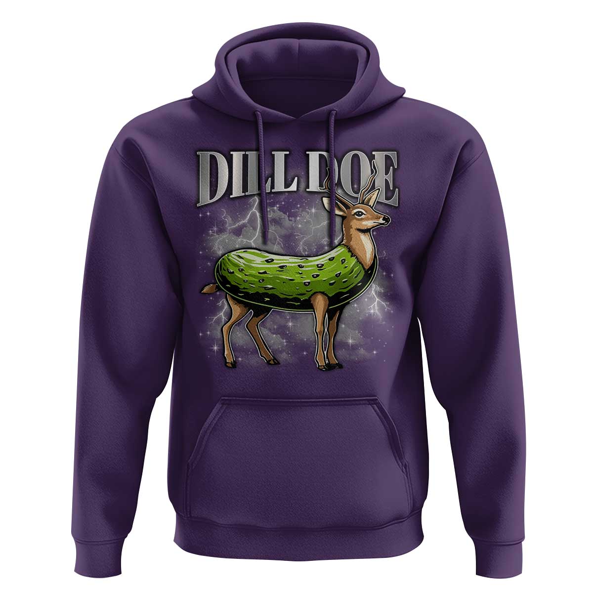 Dill Doe Hoodie Funny Adult Humor Pickle Deer Bootleg Graphic 90s - Wonder Print Shop