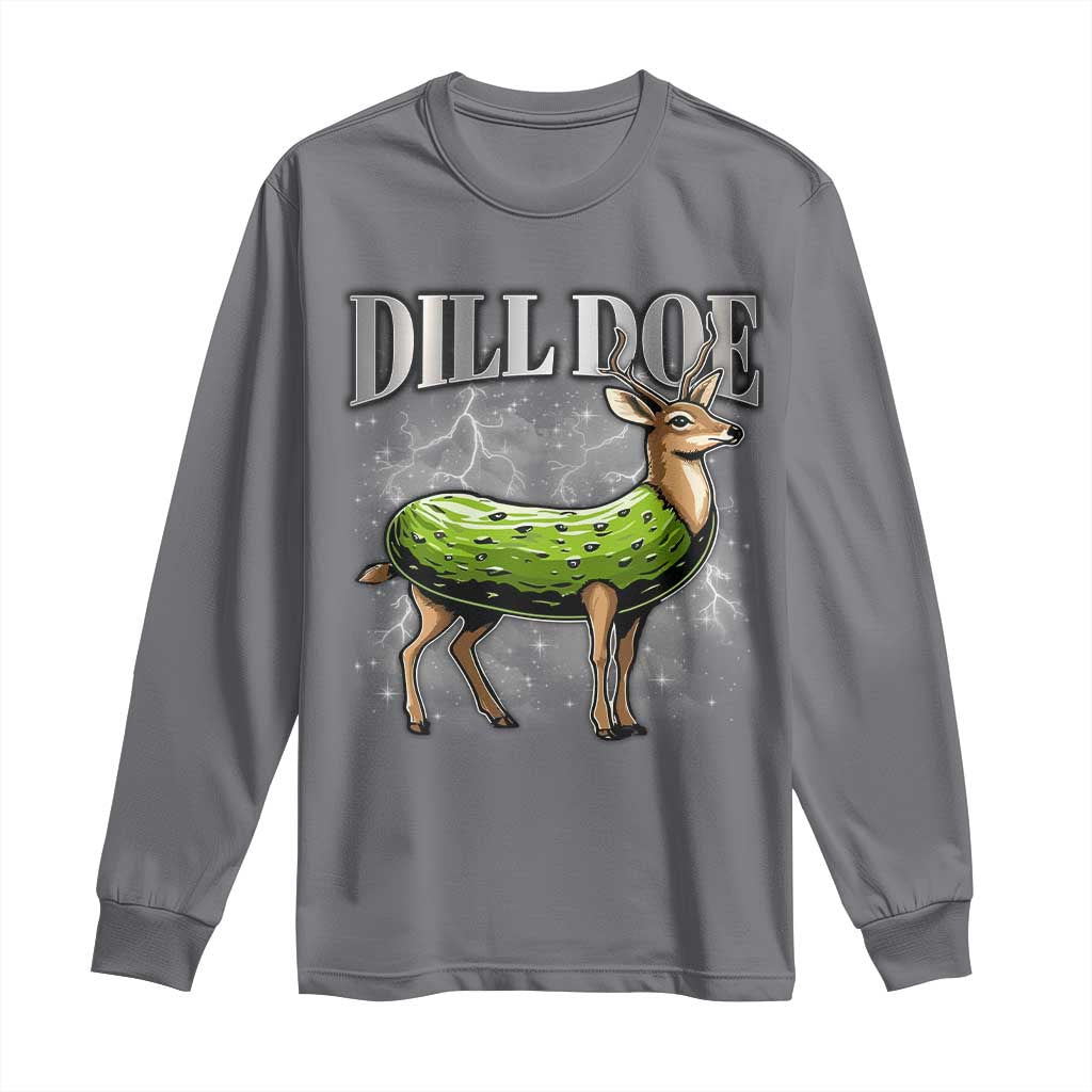 Dill Doe Long Sleeve Shirt Funny Adult Humor Pickle Deer Bootleg Graphic 90s - Wonder Print Shop