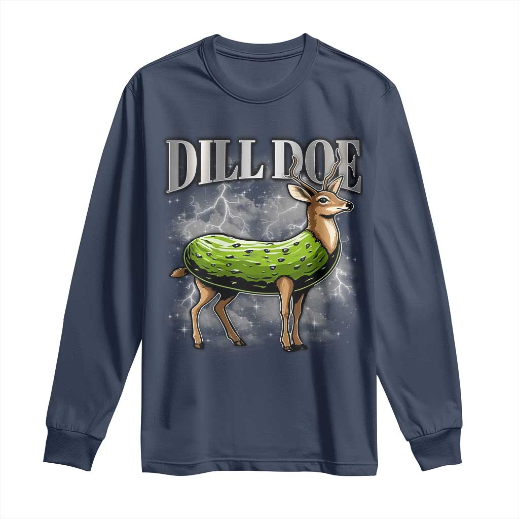 Dill Doe Long Sleeve Shirt Funny Adult Humor Pickle Deer Bootleg Graphic 90s - Wonder Print Shop