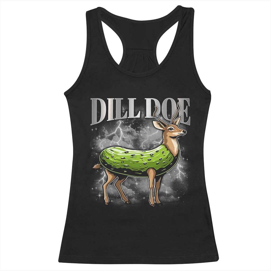 Dill Doe Racerback Tank Top Funny Adult Humor Pickle Deer Bootleg Graphic 90s - Wonder Print Shop