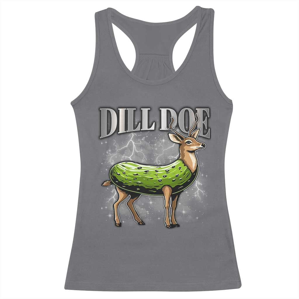 Dill Doe Racerback Tank Top Funny Adult Humor Pickle Deer Bootleg Graphic 90s - Wonder Print Shop