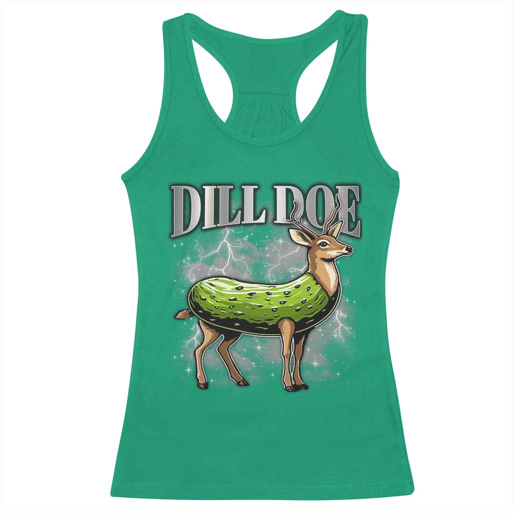 Dill Doe Racerback Tank Top Funny Adult Humor Pickle Deer Bootleg Graphic 90s - Wonder Print Shop