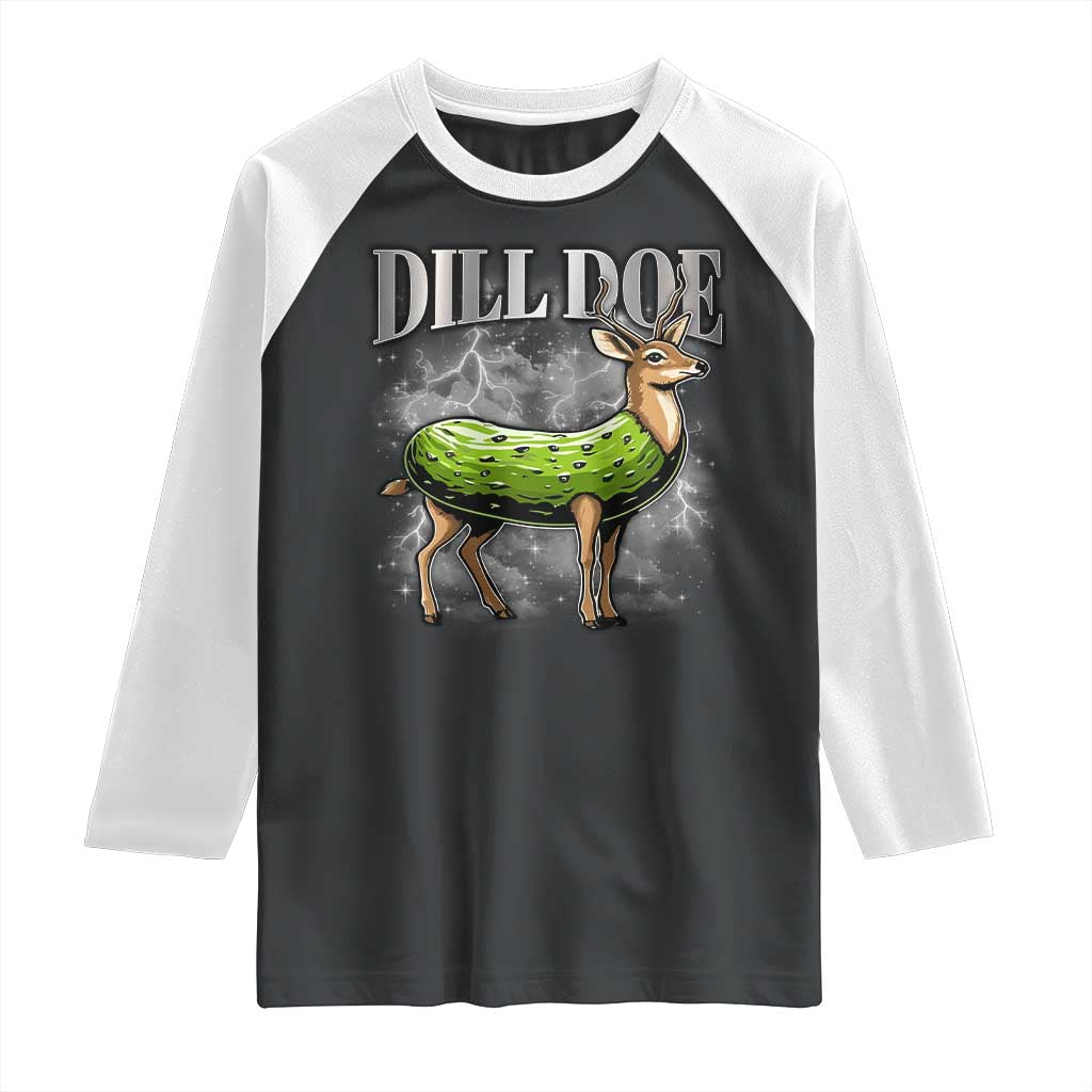 Dill Doe Raglan Shirt Funny Adult Humor Pickle Deer Bootleg Graphic 90s - Wonder Print Shop