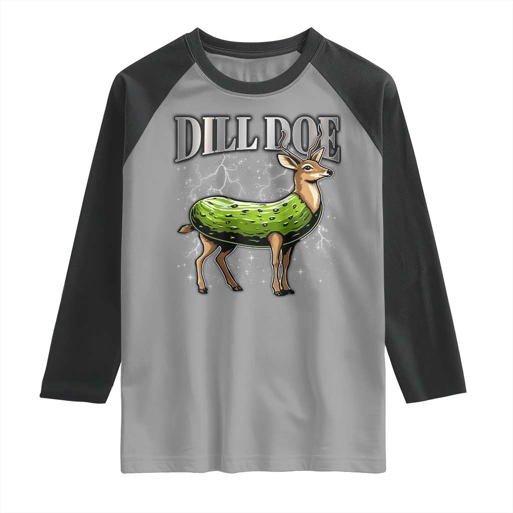 Dill Doe Raglan Shirt Funny Adult Humor Pickle Deer Bootleg Graphic 90s - Wonder Print Shop