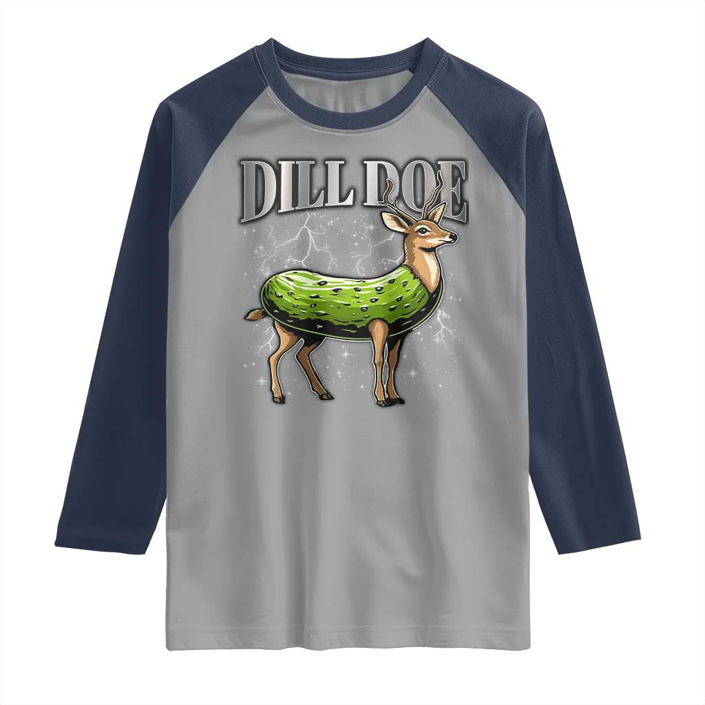 Dill Doe Raglan Shirt Funny Adult Humor Pickle Deer Bootleg Graphic 90s - Wonder Print Shop