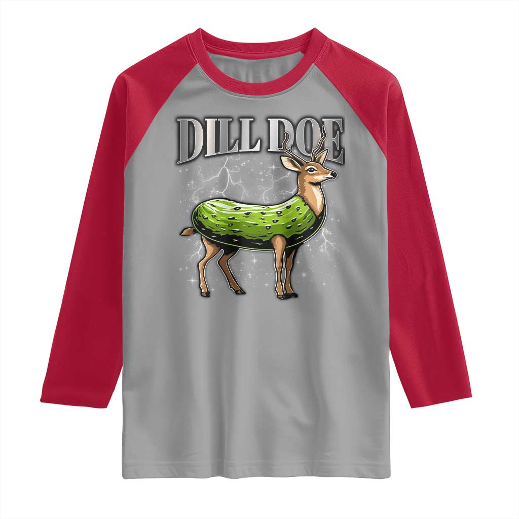 Dill Doe Raglan Shirt Funny Adult Humor Pickle Deer Bootleg Graphic 90s - Wonder Print Shop