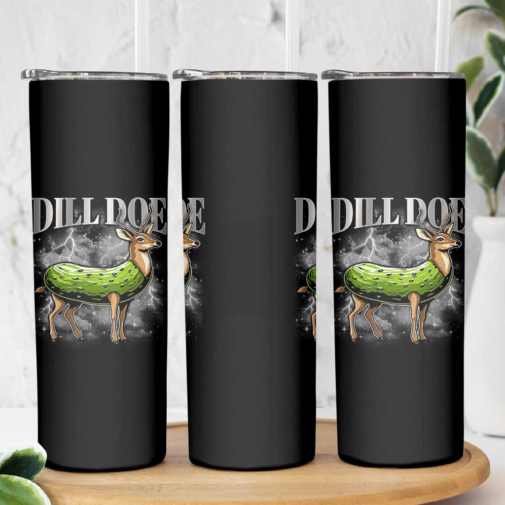 Dill Doe Skinny Tumbler Funny Adult Humor Pickle Deer Bootleg Graphic 90s - Wonder Print Shop
