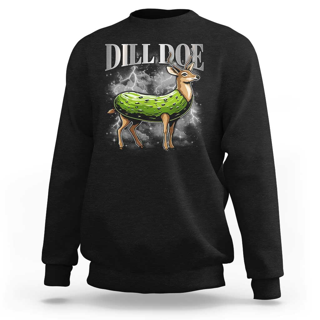 Dill Doe Sweatshirt Funny Adult Humor Pickle Deer Bootleg Graphic 90s - Wonder Print Shop