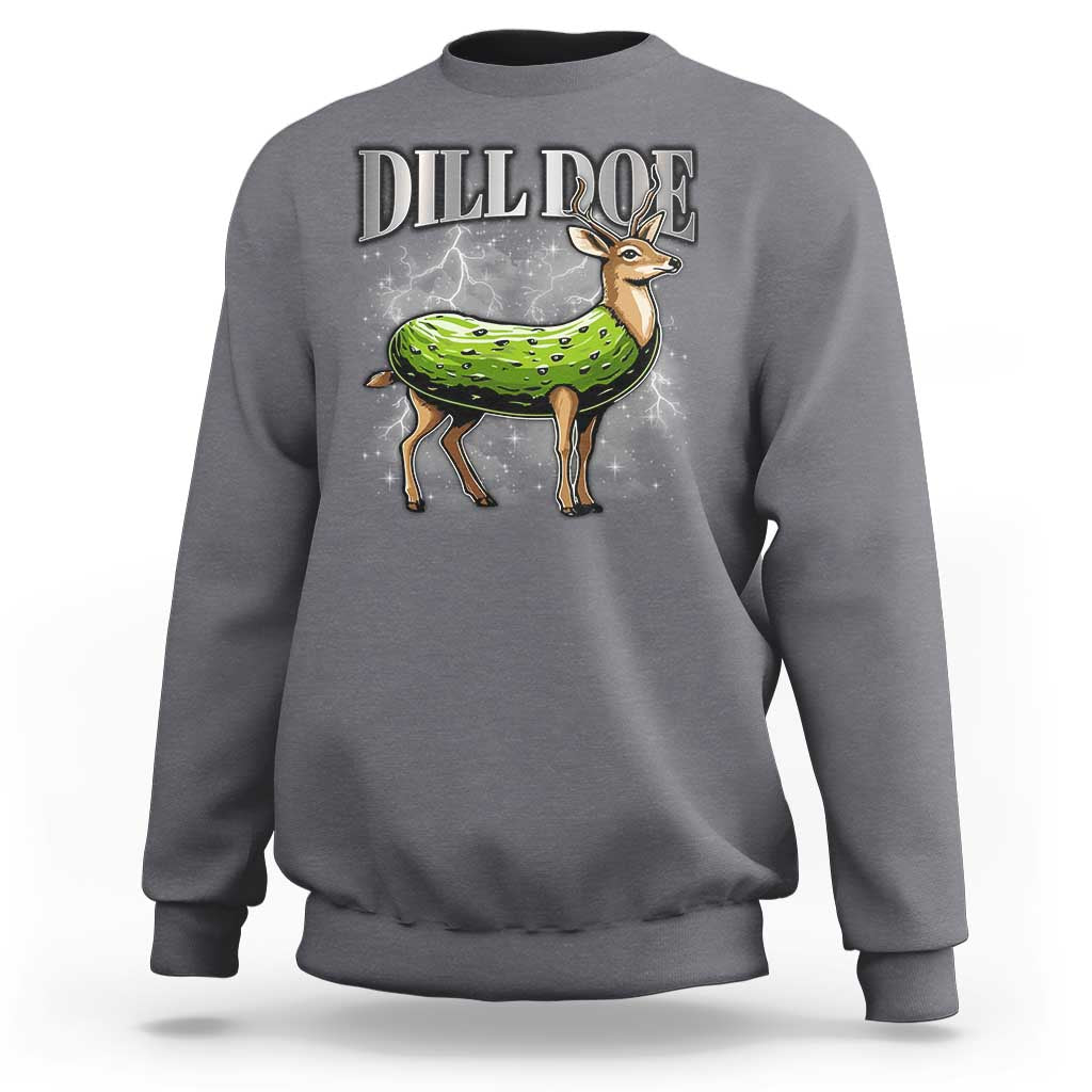 Dill Doe Sweatshirt Funny Adult Humor Pickle Deer Bootleg Graphic 90s - Wonder Print Shop