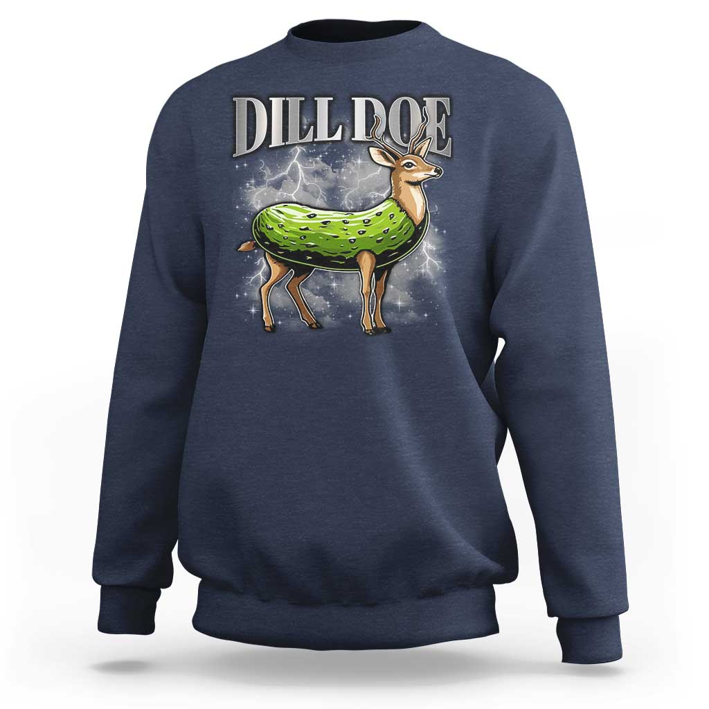 Dill Doe Sweatshirt Funny Adult Humor Pickle Deer Bootleg Graphic 90s - Wonder Print Shop