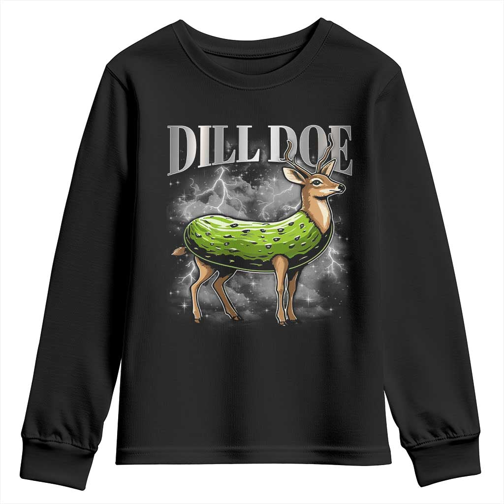 Dill Doe Youth Sweatshirt Funny Adult Humor Pickle Deer Bootleg Graphic 90s - Wonder Print Shop