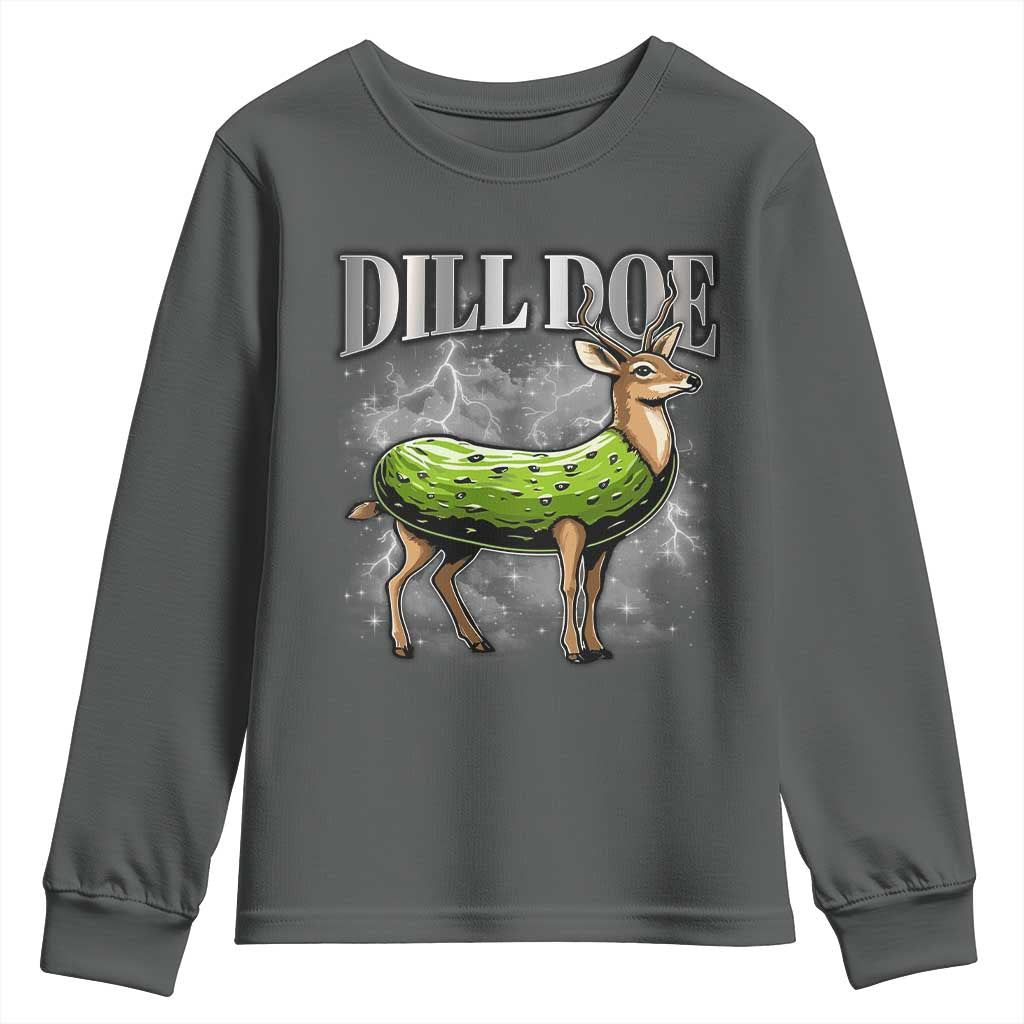 Dill Doe Youth Sweatshirt Funny Adult Humor Pickle Deer Bootleg Graphic 90s - Wonder Print Shop