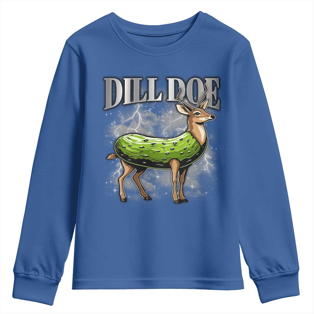 Dill Doe Youth Sweatshirt Funny Adult Humor Pickle Deer Bootleg Graphic 90s - Wonder Print Shop
