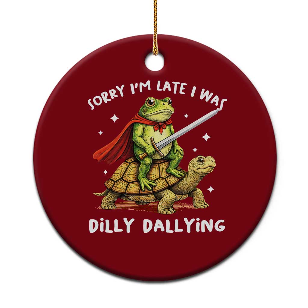 Silly Goose Ceramic Ornament Sorry Im Late I Was Dilly Dallying