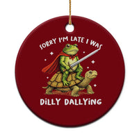 Silly Goose Ceramic Ornament Sorry Im Late I Was Dilly Dallying