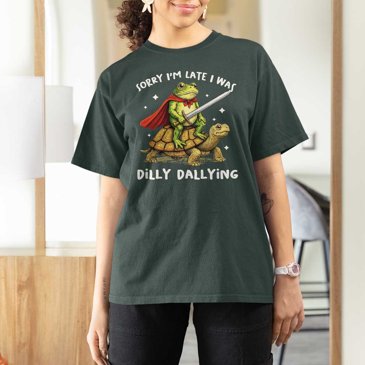 Silly Goose T Shirt For Women Sorry Im Late I Was Dilly Dallying
