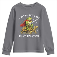 Silly Goose Youth Sweatshirt Sorry Im Late I Was Dilly Dallying