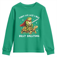 Silly Goose Youth Sweatshirt Sorry Im Late I Was Dilly Dallying