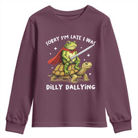 Silly Goose Youth Sweatshirt Sorry Im Late I Was Dilly Dallying