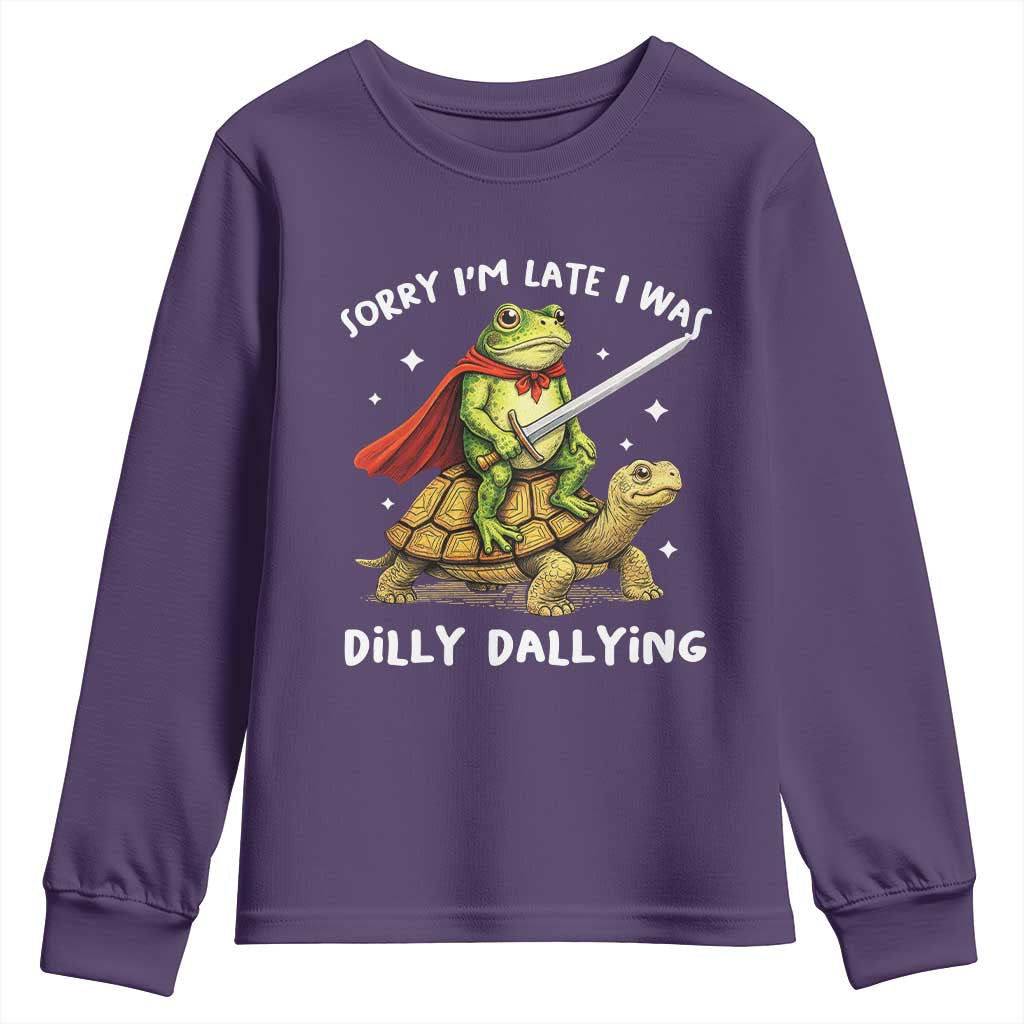 Silly Goose Youth Sweatshirt Sorry Im Late I Was Dilly Dallying