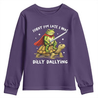 Silly Goose Youth Sweatshirt Sorry Im Late I Was Dilly Dallying