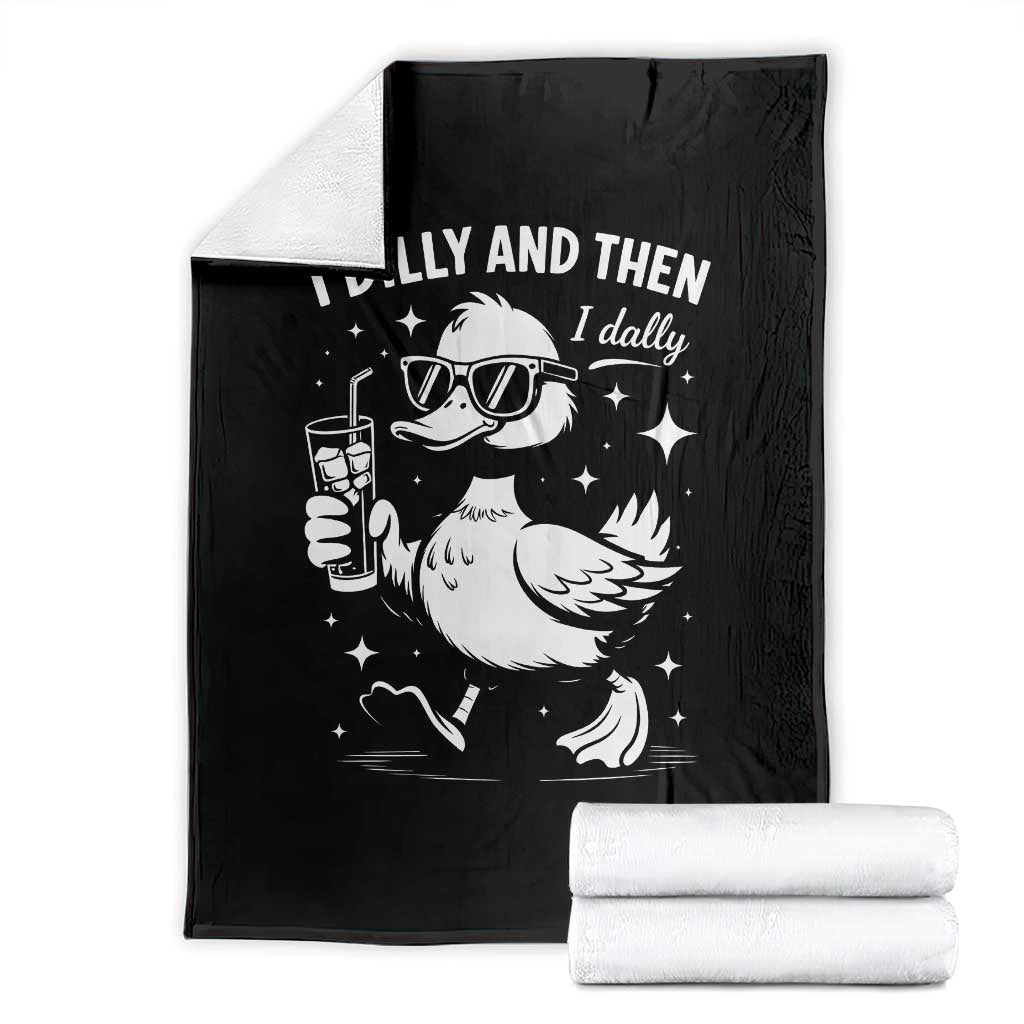 I Dilly And Then I Dally Throw Blanket Retro Duck Funny Animal Meme
