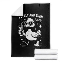 I Dilly And Then I Dally Throw Blanket Retro Duck Funny Animal Meme
