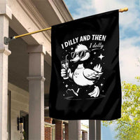 I Dilly And Then I Dally Garden Flag Retro Duck Funny Animal Meme