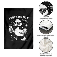 I Dilly And Then I Dally Garden Flag Retro Duck Funny Animal Meme
