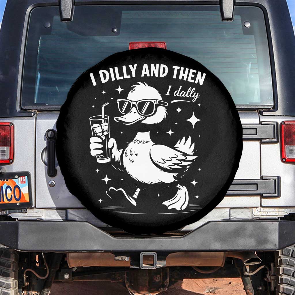I Dilly And Then I Dally Spare Tire Cover Retro Duck Funny Animal Meme