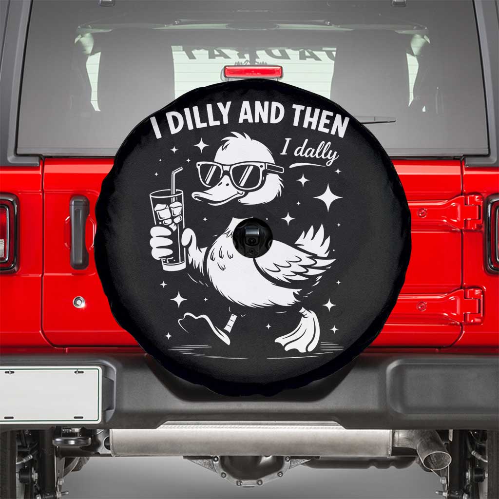 I Dilly And Then I Dally Spare Tire Cover Retro Duck Funny Animal Meme
